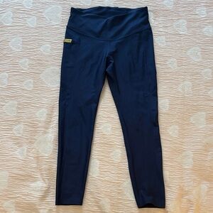 Navy notre dame under armour Leggings with Gold Lettering